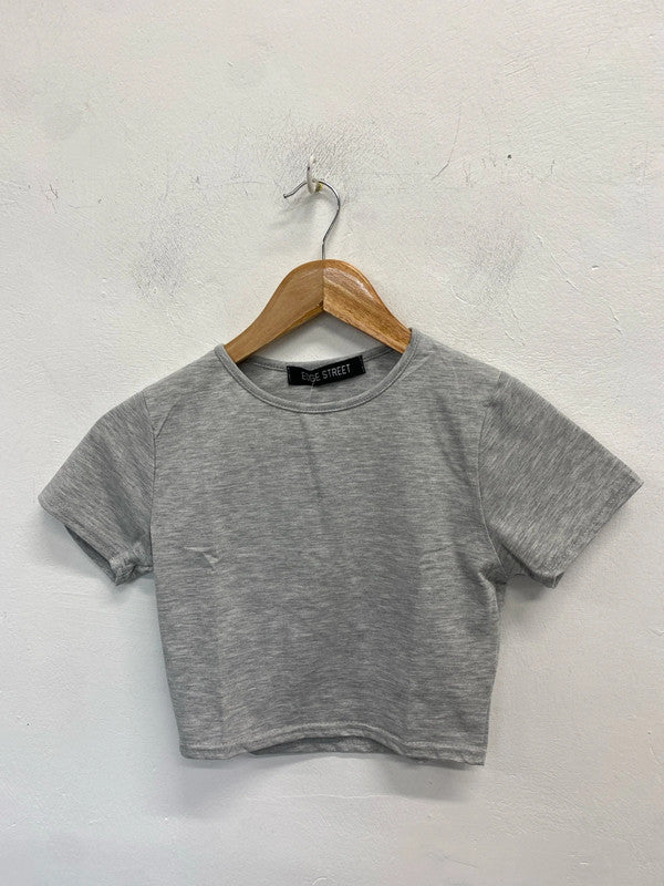 Lovely edge street grey crop t shirt UK 8 SD002