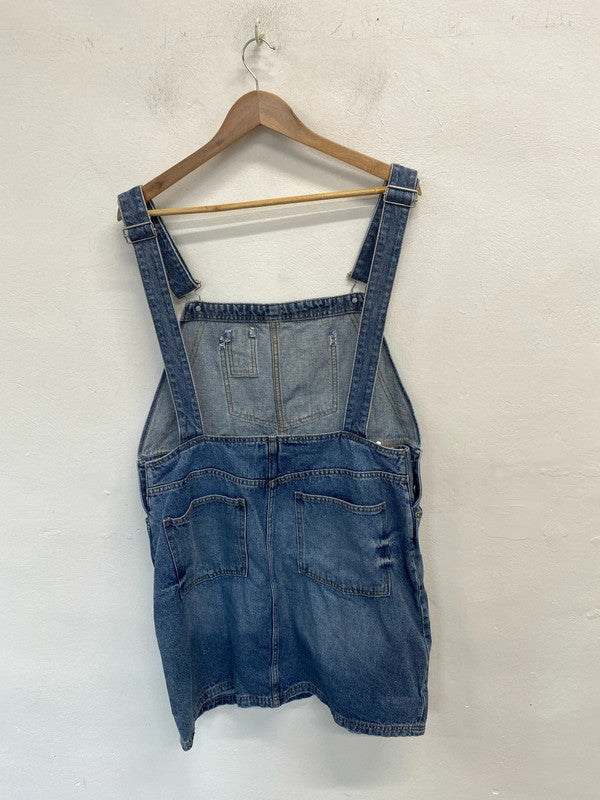 Lovely H&M denim pinafore midi UK L KM003