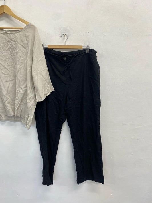 Stunning linen duo! Trousers & top holiday chill vibe UK 18 LK006 #122