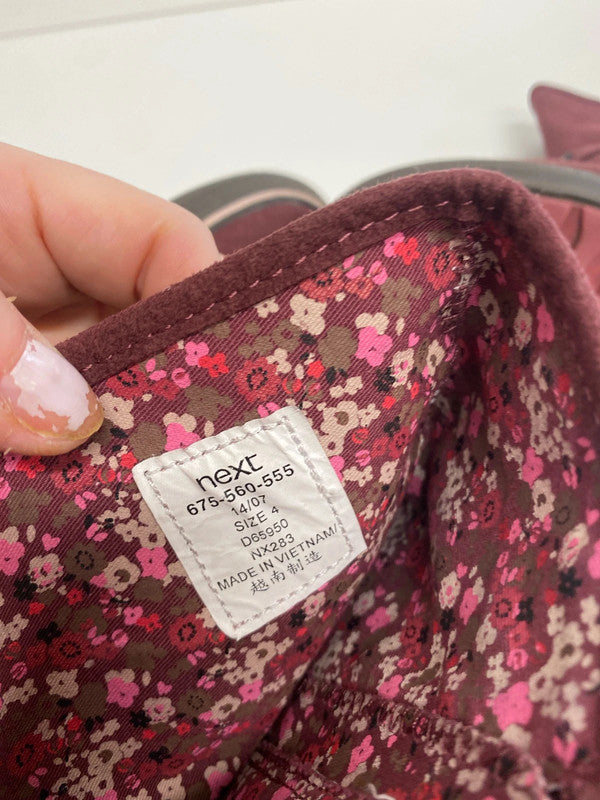 Fabulous burgundy Next embellished biker boots Uk4 GK002