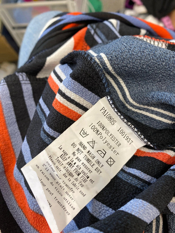 Fab A X Paris striped Playsuit sunset vibes Uk14 crepe GW001