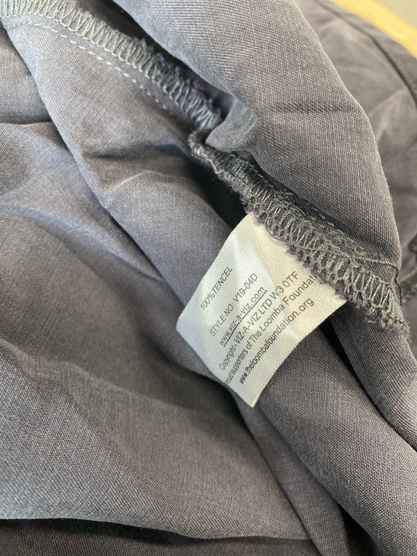 Stunning Viz a Viz slinky tunic top with pockets navy / charcoal grey UkS MM005