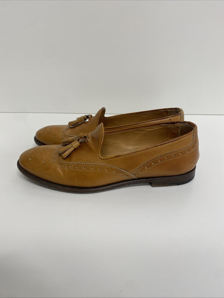 Scarosso Tan Tasseled Loafers Brogue UK8.5 EU42.5 Handmade Italian Quality LC