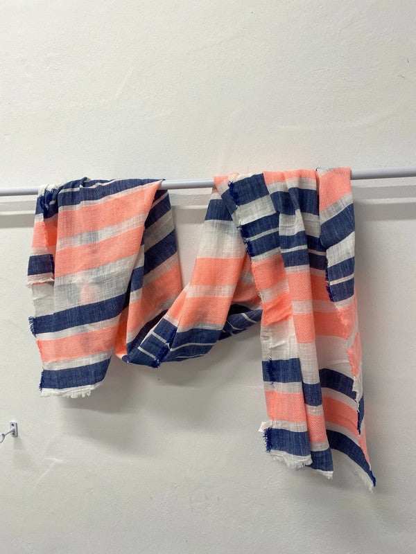 Fabulous cotton blend neon & blue summer scarf colour pop JW002