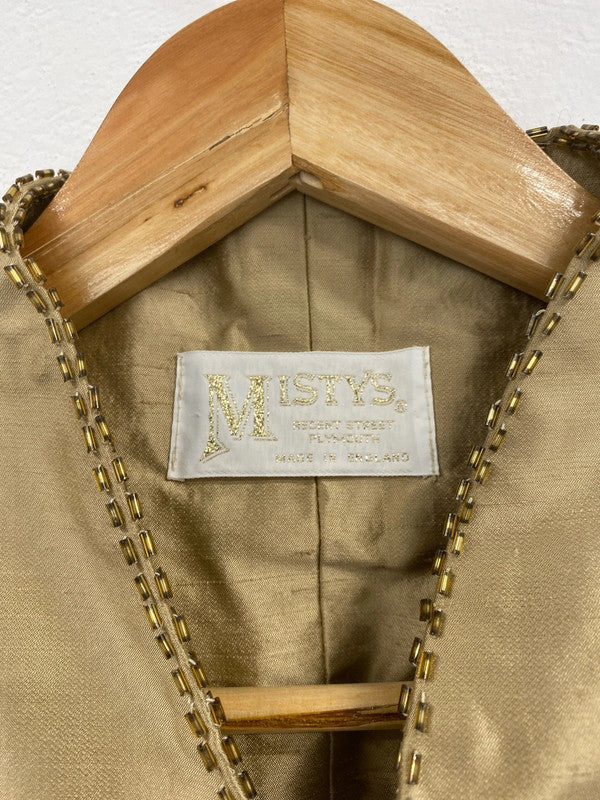 Mistys Vintage 80s Gold Mother of the Bride Dress & Bolero UK 10-12 MM005