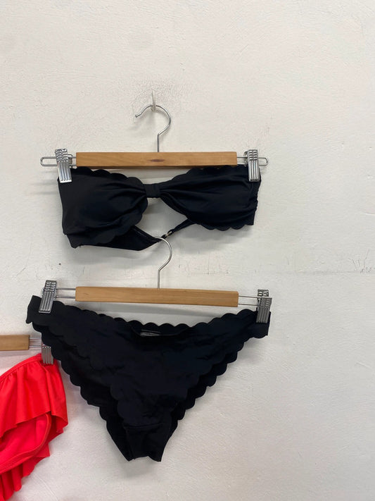 Lovely duo of h&m bikinis pink black UK 6-8 LK009 #5