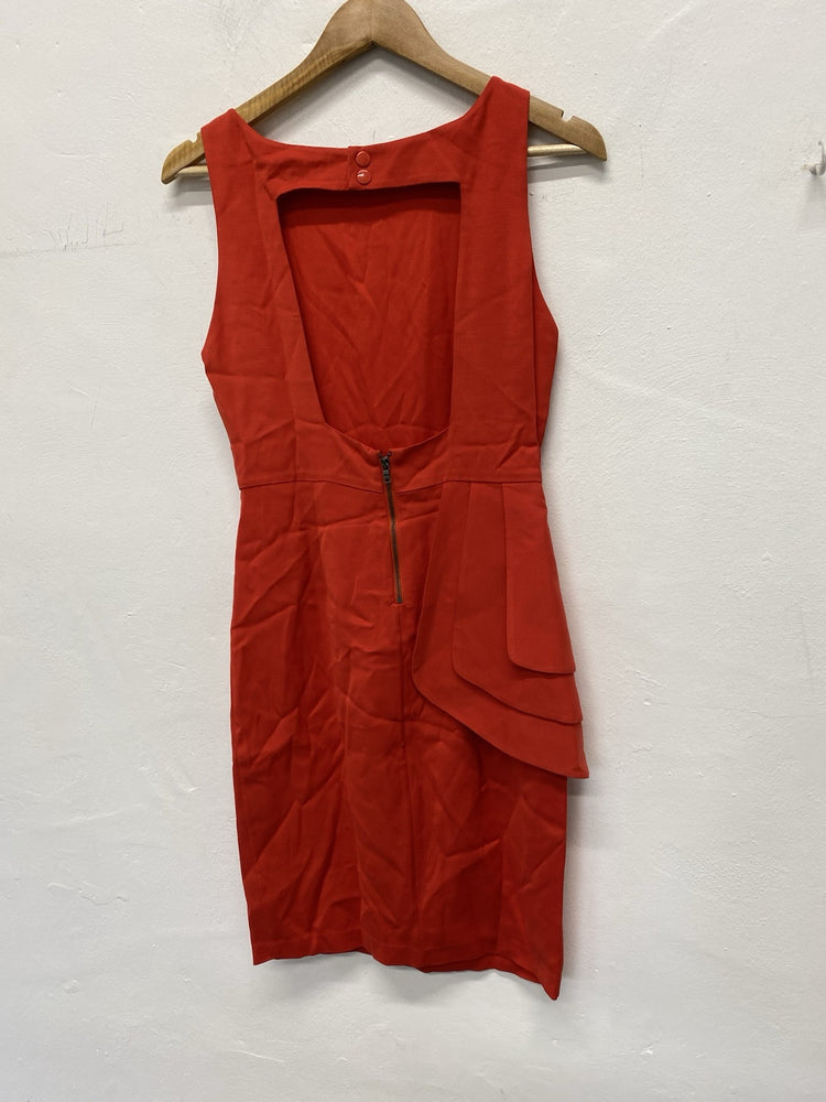 Alice + Olivia Dress Orange Cut-out Back Retro Vibes Uk xs SD002