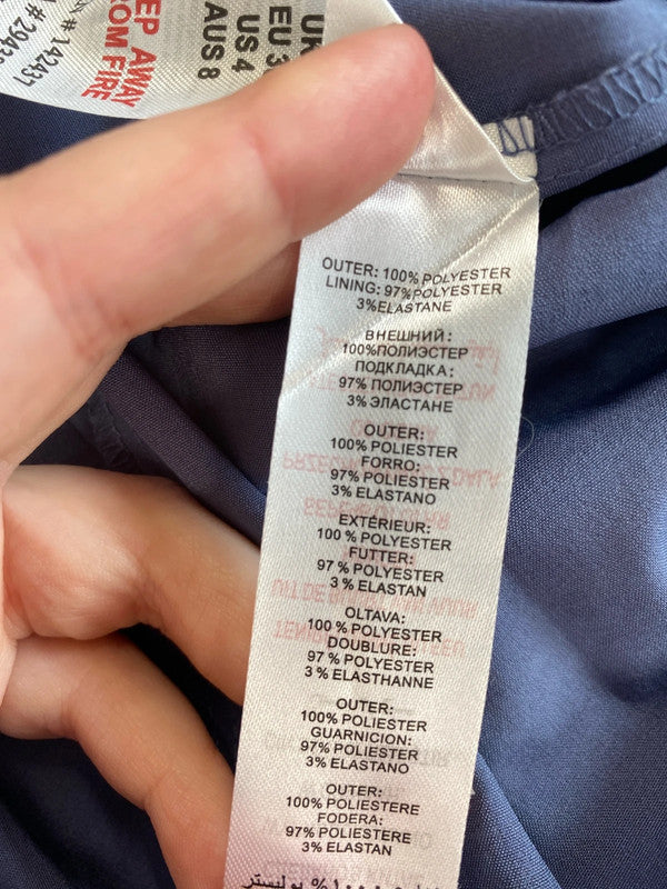 Little Mistress Gorgeous Purple Botanical Pattern Maxi Dress UK 8 Tall MM005