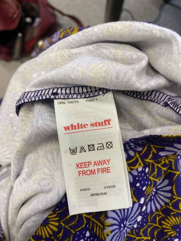 Lovely white stuff purple floral midi dress nwt UK 10 WLH01