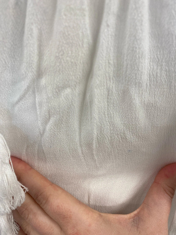 Missguided Stylish White Bardot Tassel Dress UK 10 Tall MB001