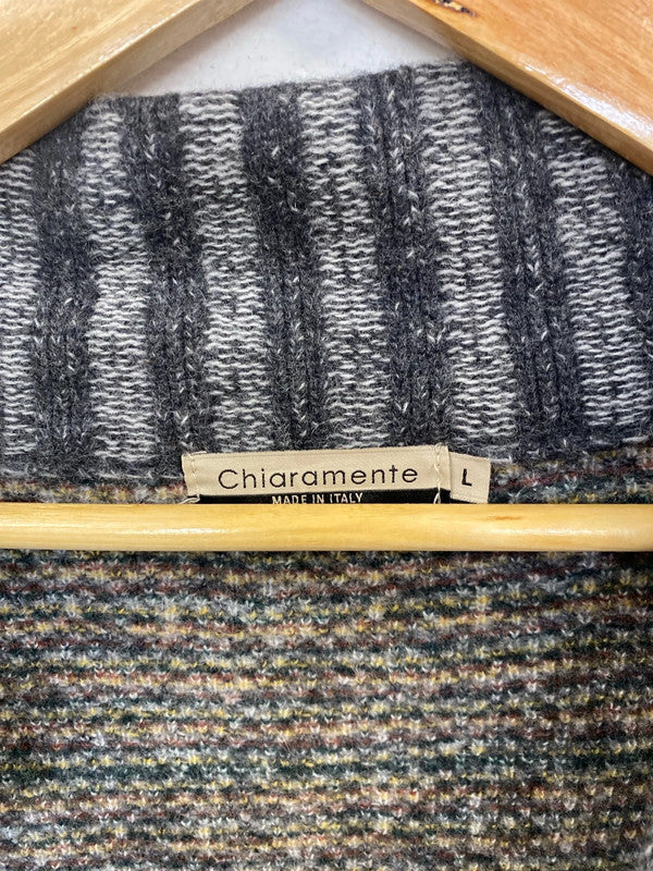 Chiaramente Stylish Grey Mix Buckle Detail Cardigan Size L MD002