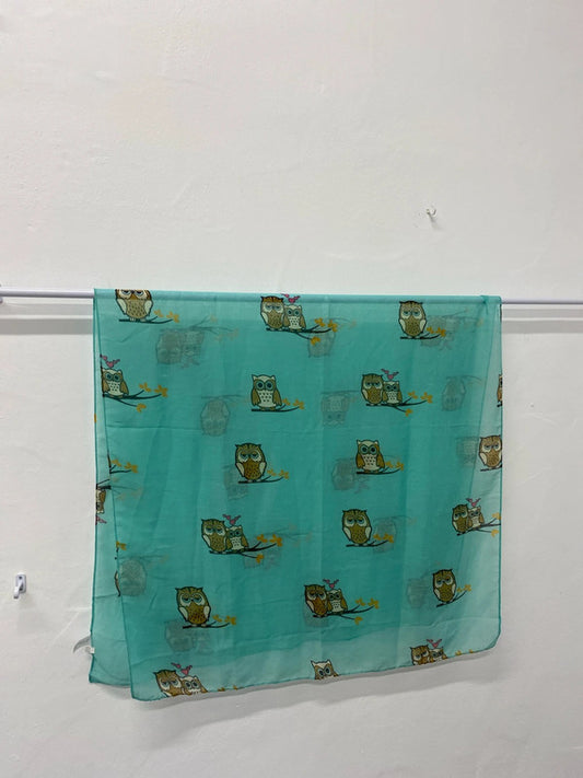 Fabulous Teal Owl scarf super cute JW002