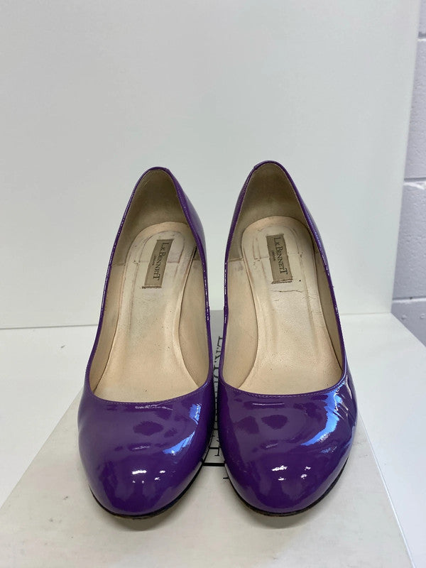 Fabulous LK Bennett Shilo Patent purple heels Uk7 occasion event JP001