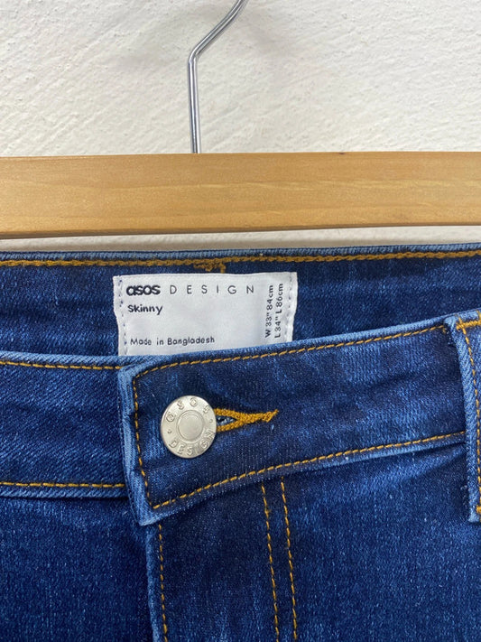 Classic indigo skinny jeans ASOS design 33L JB001