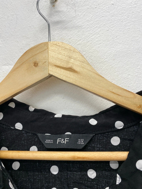 Fabulous F&F spotty tunic shirt dress Uk22 monochrome IM001
