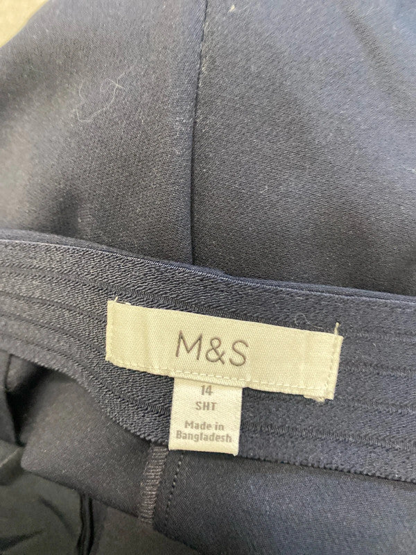 Lovely m&s navy short trousers office UK 14 short AO001