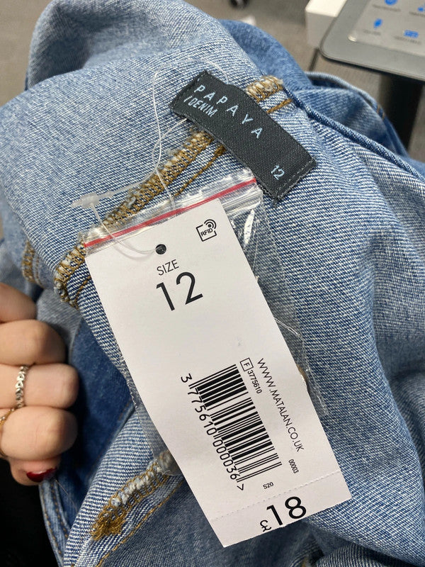 Lovely papaya denim dress pinafore UK 12 AO001