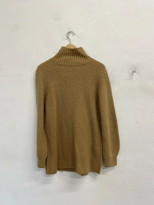 Lovely sosandar camel knit wool blend jumper UK S AG006
