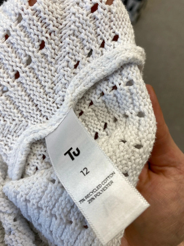 Fabulous trio of crochet knit jumpers Uk12-14 Tu & warehouse #4 LN001