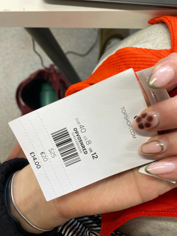 Lovely duo of bodysuits Topshop orange b&w UK 12 NN001 #4