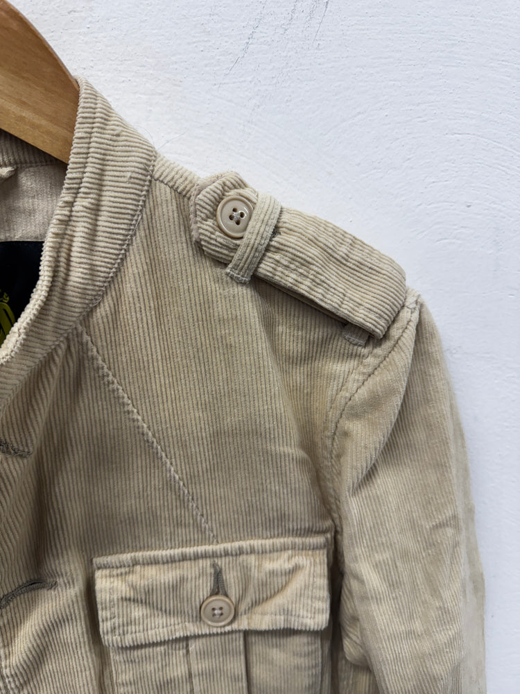 Pretty Green corduroy casual terrace oi polloi shacket XS sand beige AM012