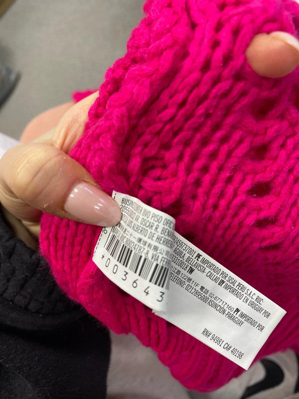 Lovely forever 21 pink knit crochet cardigan UK S HA001