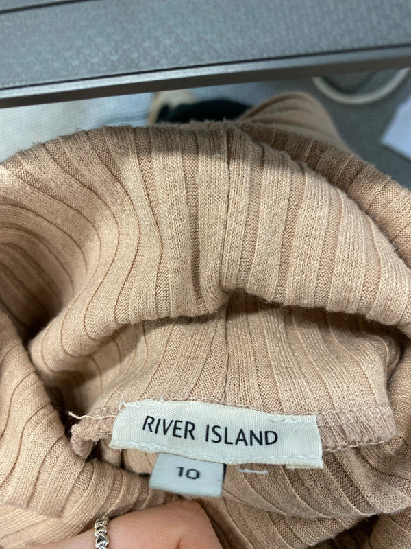 Lovely river island pink ribbed high neck UK 10 JB001