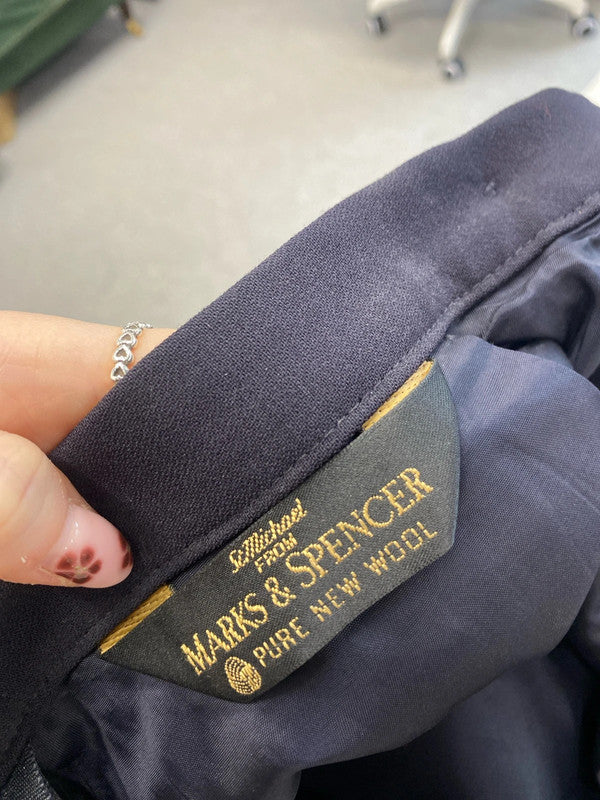 Stunning m&s navy office midi skirt UK 12 MM005