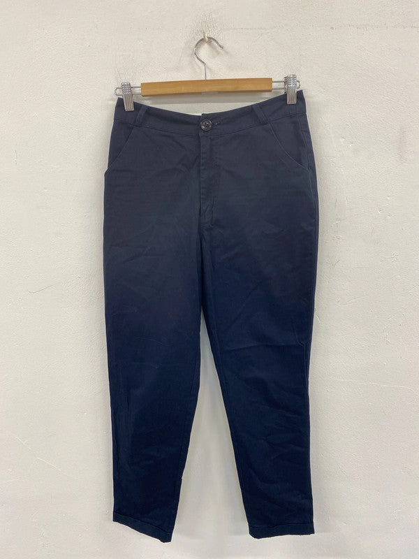 Yumi Chic Navy Straight Leg Trousers UK 8 AG006