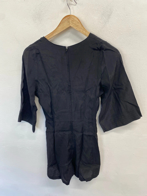 Lovely motel black playsuit missing belt UK XS AE001