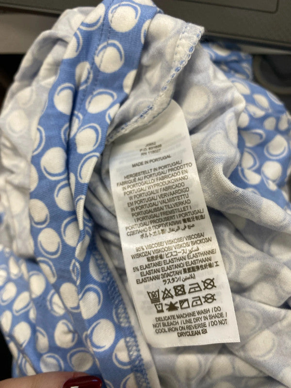 Lovely Boden blue spotted low bust top UK 10 AO001