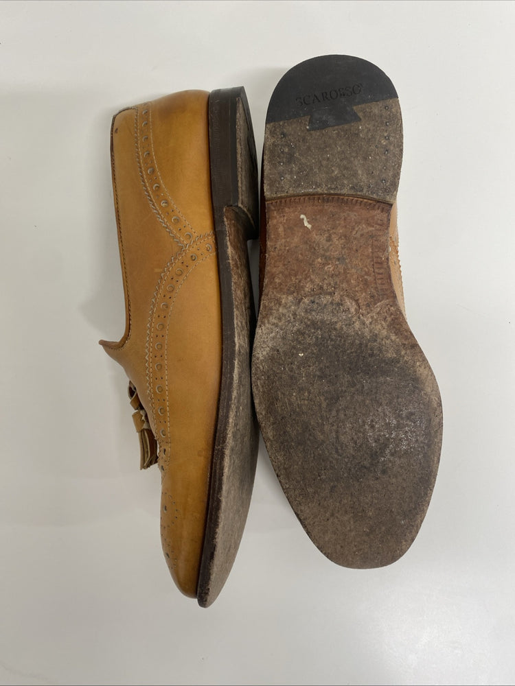 Scarosso Tan Tasseled Loafers Brogue UK8.5 EU42.5 Handmade Italian Quality LC