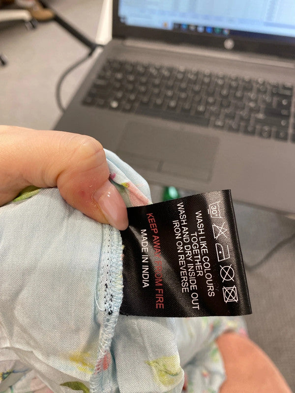 Fabulous sosandar baby blue floral tunic dress UK 14 LW005