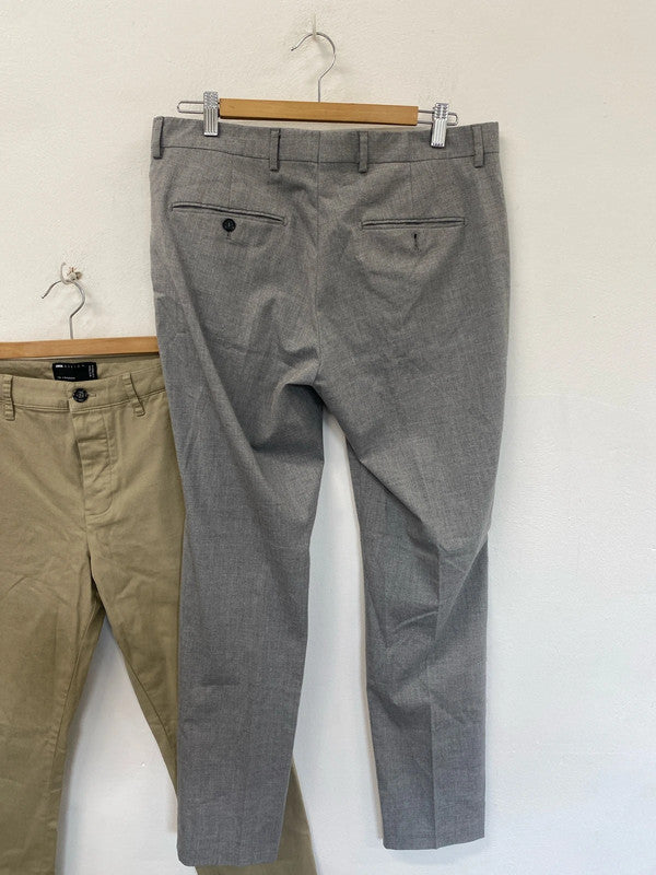 Duo of ASOS trousers 32r grey beige LL003