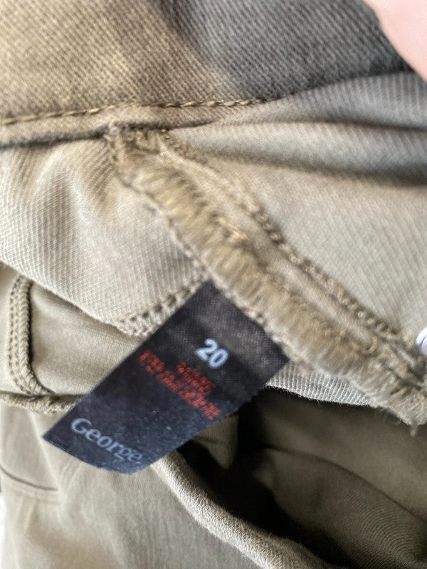 Fabulous duo of leggings sparkly blue & Khaki Uk20 #8 YM001