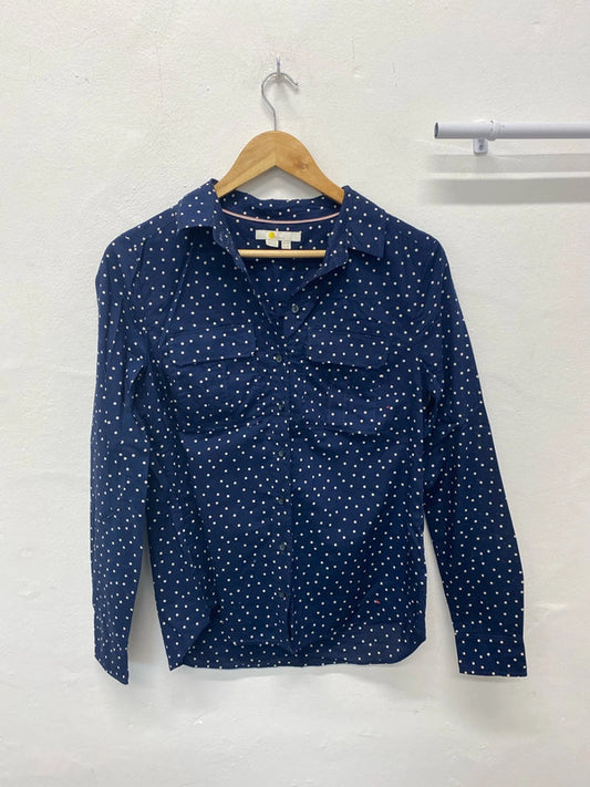 Fabulous Navy a Boden spotted Cotton shirt Uk10 Regular MM005