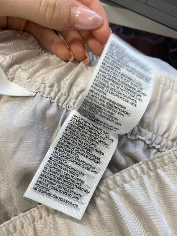 Lovely H&M beige relaxed wide leg trousers UK L KM003