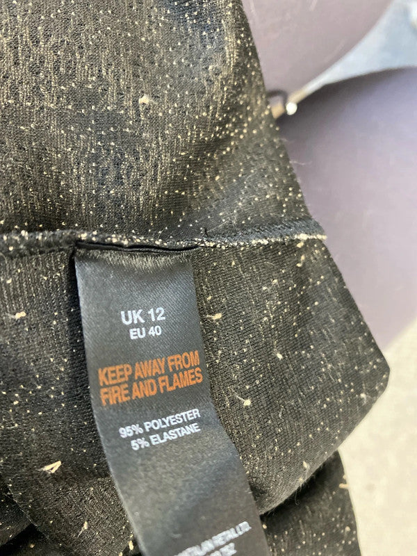 Fabulous Matalan geometric loose fit dress Uk12 beige & black classic AO001