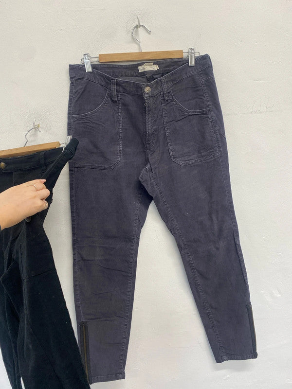 Lovely duo of H&M jeans cord black grey UK 16 #20 KM003