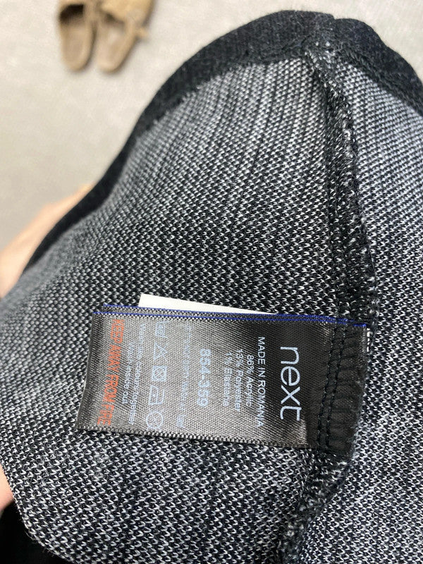 Lovely black grey swirl midi dress next UK 14 AO001