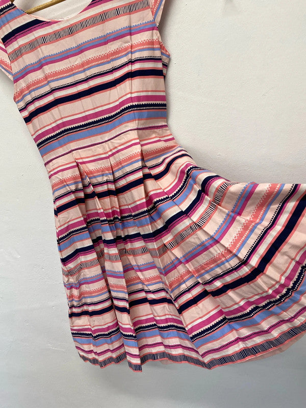 Fabulous Hobbs NW3 striped summer dress classic fit & flare Uk14 KN003