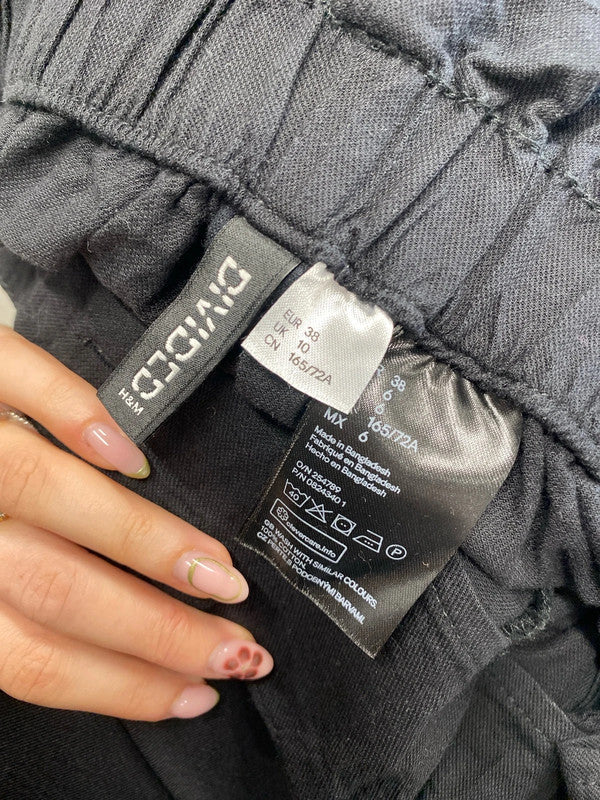 Lovely h&m Paperbag black shorts summer UK 10 JH001