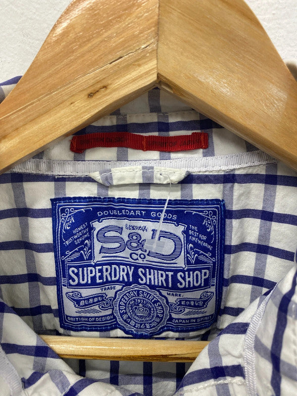 Superdry Blue & White Check Shirt Size L RA001