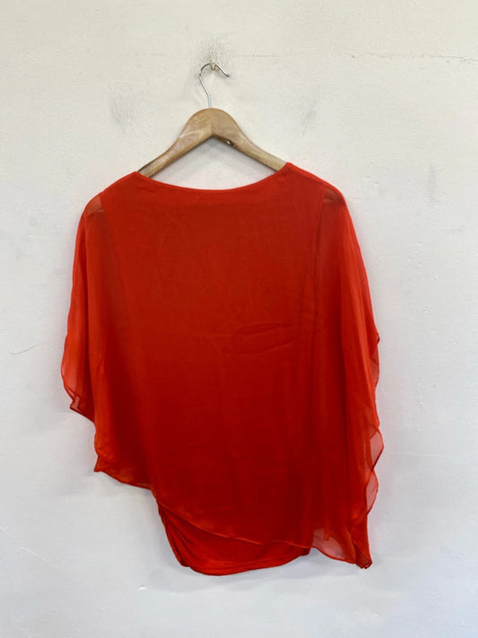 Phase Eight Fabulous Red Asymmetric Blouse Size S WLH01