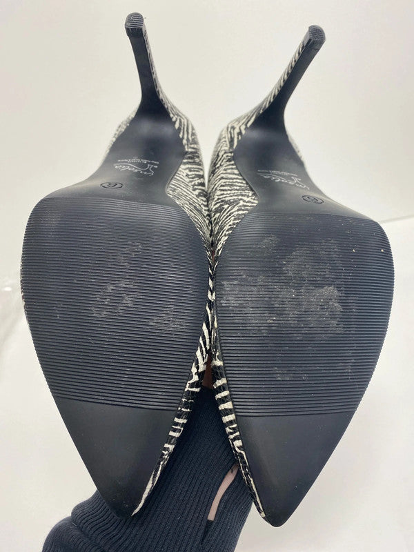 Stunning zebra detail faux snakeskin heels courts UK6 M&S LB005
