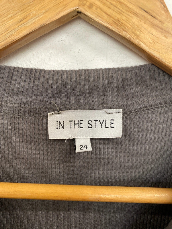 In The Style Chic Grey Ribbed Jumpsuit UK 24 LK006