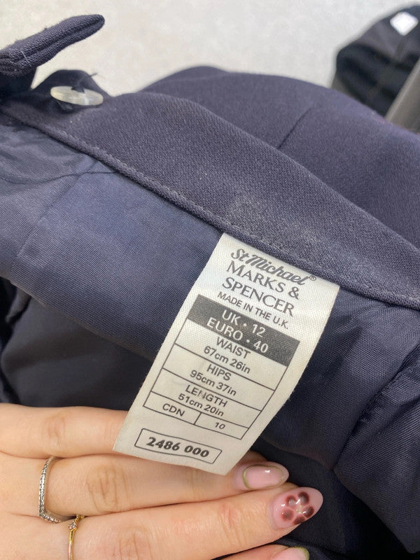 Stunning m&s navy office midi skirt UK 12 MM005