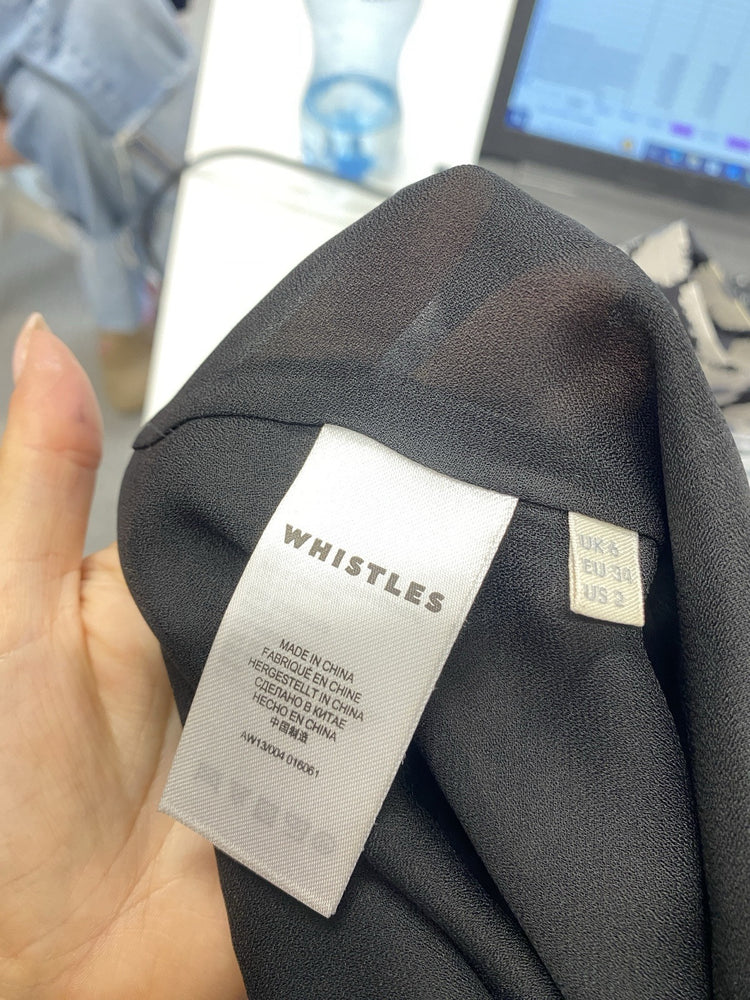 Lovely Whistles Grey Black Leopard Midi Dress Wool Silk UK 6 AG006