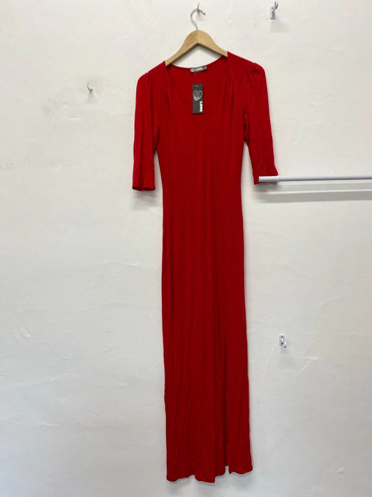 Fabulous Love red maxi dress casual classic UkS New KA001