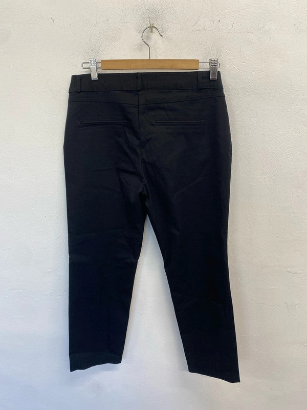 Lovely Wallis black crop trousers zip pocket UK 10 SW001